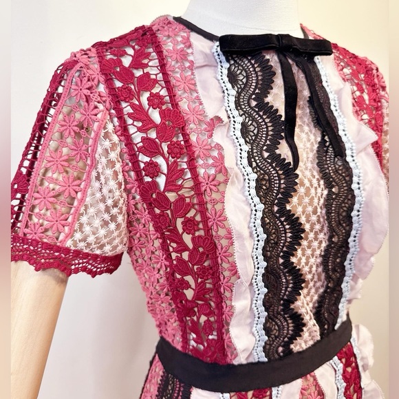 Self-Portrait Panelled Bellis Lace Trim Mini Dress (100% Authentic) - Picture 6 of 16